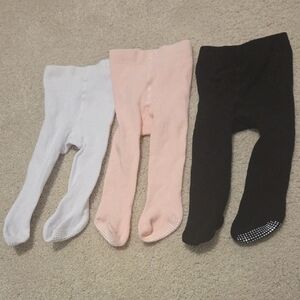 Baby Tights With Grips 3 Pairs 6-12 Months